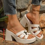H-shaped high-heeled slippers - Image 5