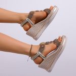 Women's Bohemian style wedge sandals with rhinestones - Image 4