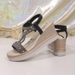 Boho Women's Rhinestone Wedge Sandals - Image 12