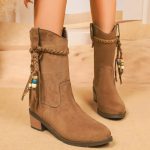 Women's Ethnic Tassel Western Cowboy Boots - Image 2
