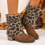 Ladies fashionable leopard print cotton boots - Image 6