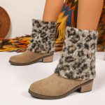 Ladies fashionable leopard print cotton boots - Image 13