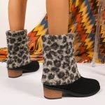 Ladies fashionable leopard print cotton boots - Image 18