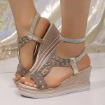 Women's Fashion Wedge Rhinestone Sandals - Image 4