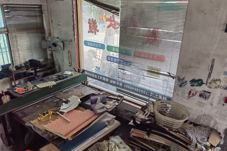 Pattern-making desk in the Weichuang Shoe development room