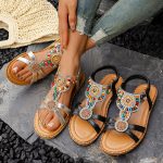 Bohemian Style Beaded Women's Flat Sandals