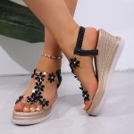 Women's Elegant Transparent Flower Wedge Sandals - Image 2