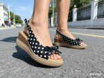 Women's bow polka dot high heels - Image 4