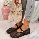 Women's flat ballet mesh shoes