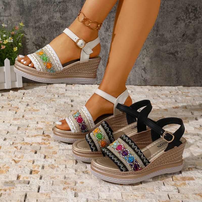 product-10 Women's ethnic style wedge sandals - Image 1