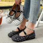 Women's polka dot ballet shoes