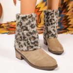 Ethnic style leopard print mid-calf boots - Image 3