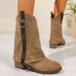 Ethnic style leopard print mid-calf boots - Image 3