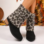 Ethnic style leopard print mid-calf boots - Image 4