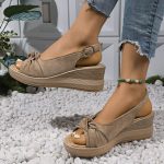 Women's Fashionable Animal Print Wedge Sandals - Image 2